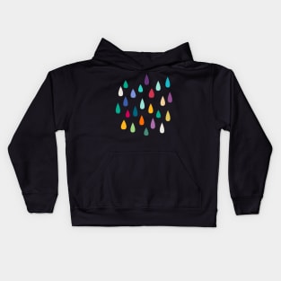 Rainbow Raindrops Jewelled Multicolour Colourful Kids Hoodie